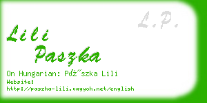 lili paszka business card